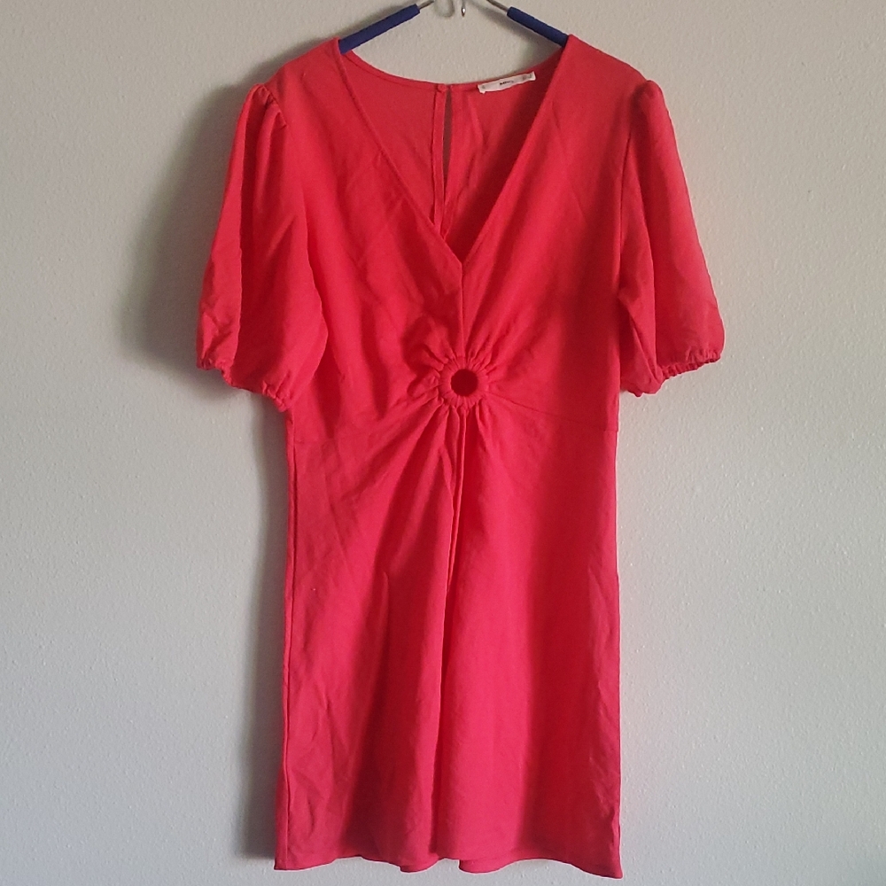 Mango Coral Pink Mini Dress